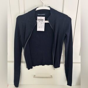 Brandy Melville Navy Jyle Zip-up Sweater